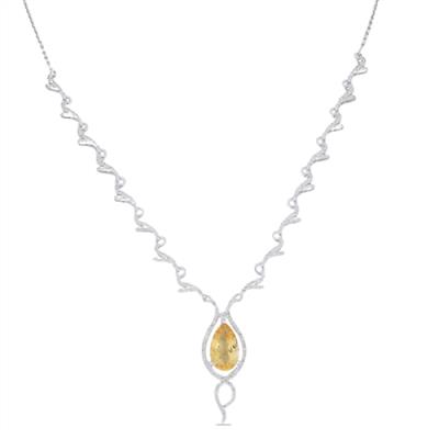 BUY NATURAL CITRINE GEMSTONE NECKLACE IN 925 SILVER